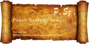 Poszt Szofrónia névjegykártya